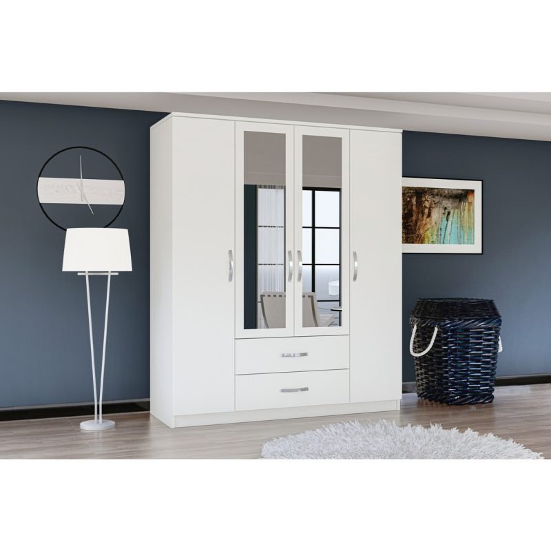 Metalia Gm 035 Esil 4 Kapılı 2 Çekmeceli Aynalı Gardrop