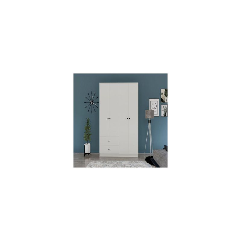 Metalia Gm 077 Novado Düğme Kulplu 4 Kapı 2 Çekmeceli Gardırop