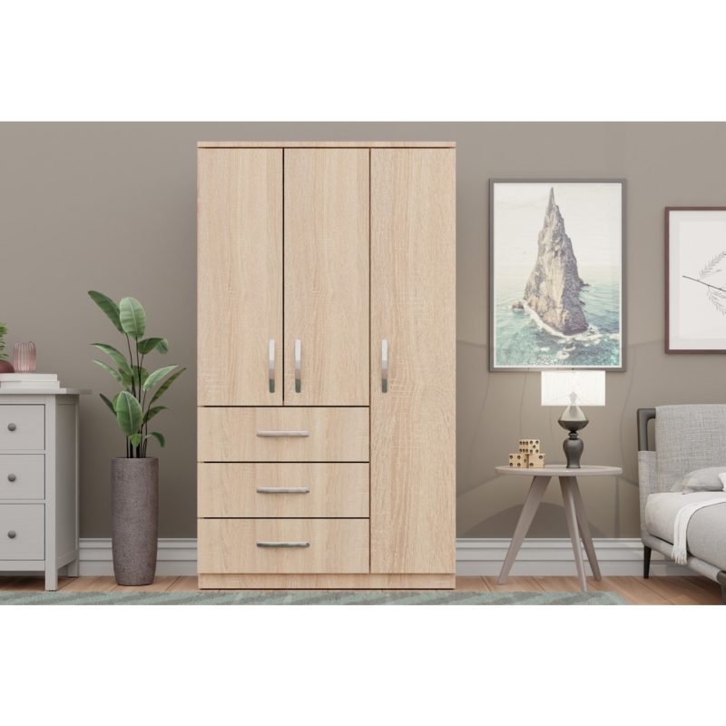 Metalia Gm 302-S Ece Lüx 3 Kapı 3 Çekmeceli Sonomo Gardırop