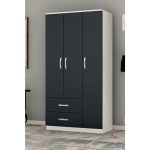 Metalia Gm 858 Modena 3 Kapılı 2 Çekmeceli Beyaz Antrasit Gri Gardrop