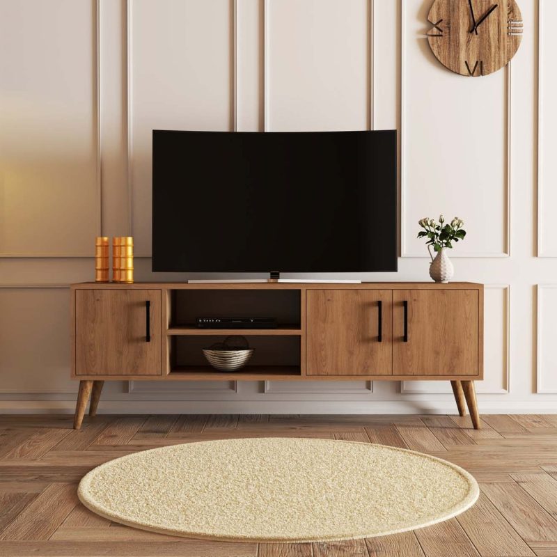 Mezza 1586 Exxen 150 cm Ahşap Ayaklı Tv Ünitesi Sepet Rengi