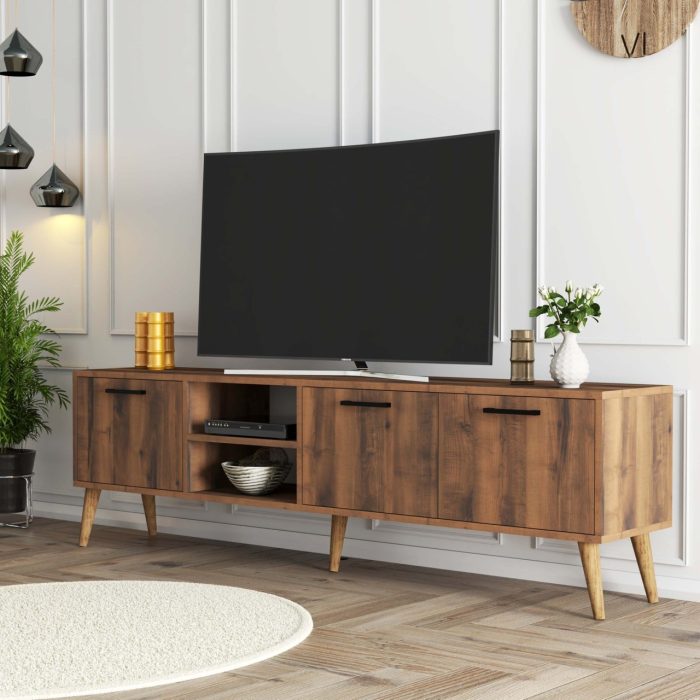 Mezza Exxen 180 cm (Ahşap Ayaklı) Tv Ünitesi Hat Rengi 1583
