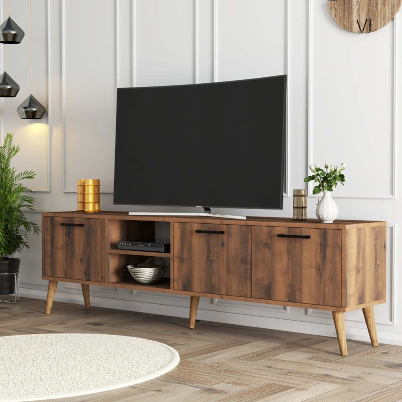 Mezza Exxen 180 cm (Ahşap Ayaklı) Tv Ünitesi Hat Rengi 1583
