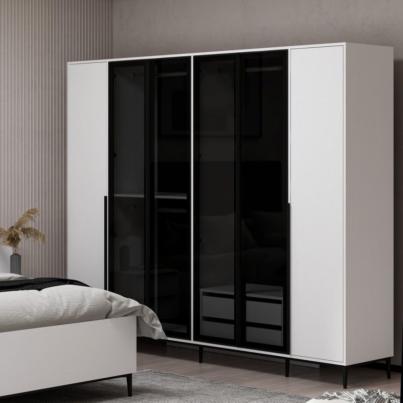 Minar Elevate 6 Kapılı Dolap Beyaz Ahşap