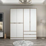 Minar Mobilya Elina 4 Kapaklı Dolap – Dore/beyaz