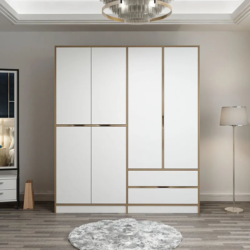 Minar Mobilya Elina 4 Kapaklı Dolap – Dore/beyaz