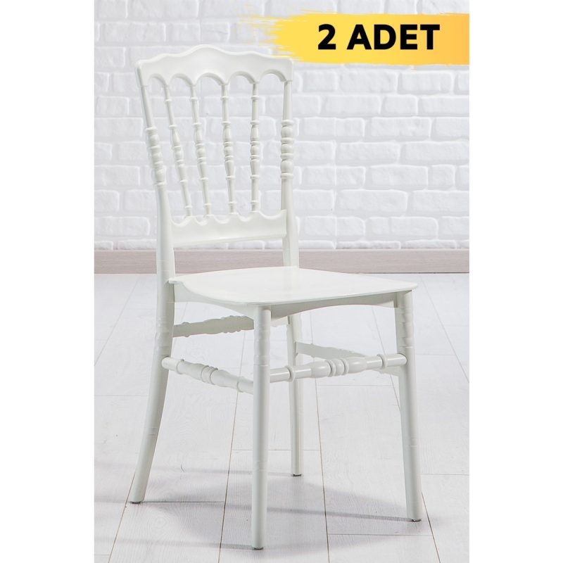 Mobetto 2 Adet Miray Beyaz Pratik Sandalye / Balkon-Bahçe-Mutfak