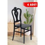 Mobetto 4 Adet Carisma Siyah Sandalye / Balkon-Bahçe-Mutfak