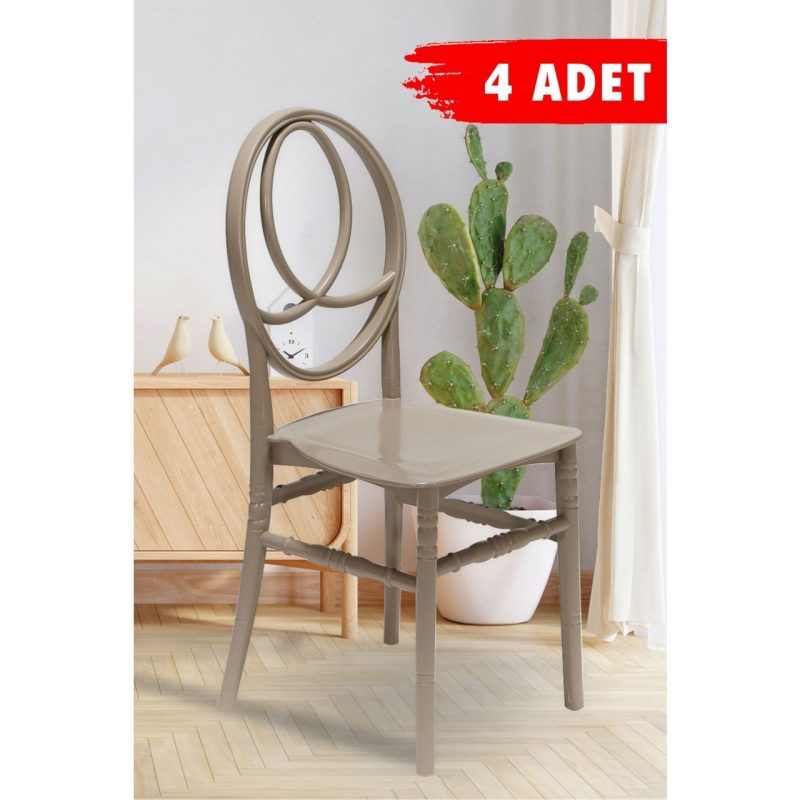 Mobetto 4 Adet Phoenix Cappucino Sandalye / Balkon-Bahçe-Mutfak