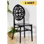 ModaLife 2 Adet Venüs Siyah Pratik Sandalye / Balkon-Bahçe-Mutfak