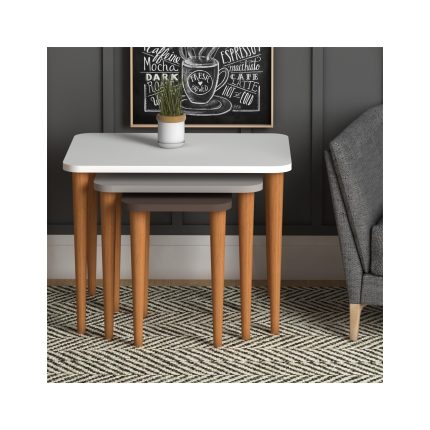 Monte Sehpa Letto Zigonsehpa Beyaz Cappuccino Kahve