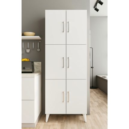 Montenero Çok Amaçlı Dolap Parlak  Kiler Mutfak Banyo Hol Kapaklı Raflı Dolap