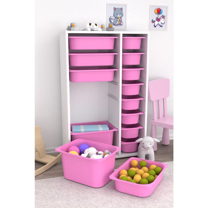 Pratico Çok Amaçlı Oyuncak Dolabı Pembe 2D4K8U
