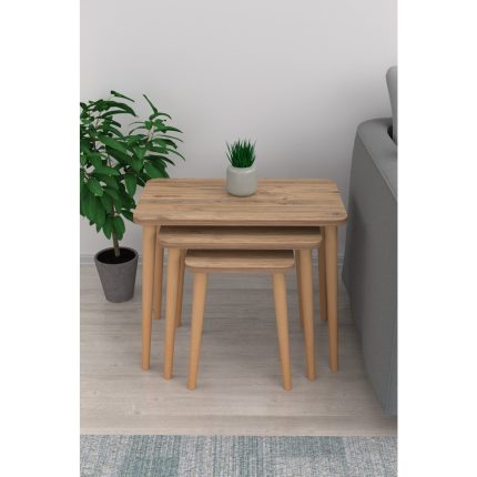 Pratico Napoli 3’lü Zigon Sehpa Atlantik Çam