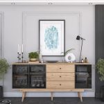 Rani GD109 Modern Ayaklı Çekmeceli Füme Cam Kapaklı Konsol Sepet Ceviz