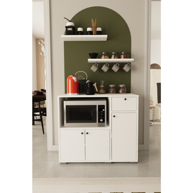 Remaks Kahve Köşesi 90 cm Çok Amaçlı Dolap Mikrodalga Set Altı Mutfak Dolabı Alt Dolap