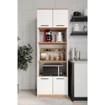 Rosepal Mobilya Aspendos 4 Kapaklı 7 Raflı Beyaz Erzak Dolabı