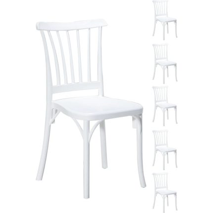 Sandalie 6 Adet Violet Beyaz Sandalye / Balkon-Bahçe-Mutfak