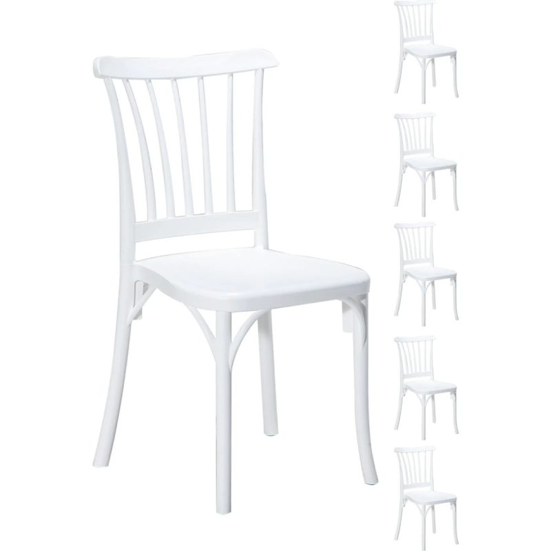 Sandalie 6 Adet Violet Beyaz Sandalye / Balkon-Bahçe-Mutfak