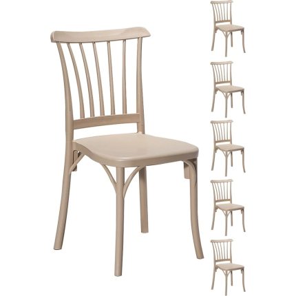 Sandalie 6 Adet Violet Cappucino Sandalye / Balkon-Bahçe-Mutfak