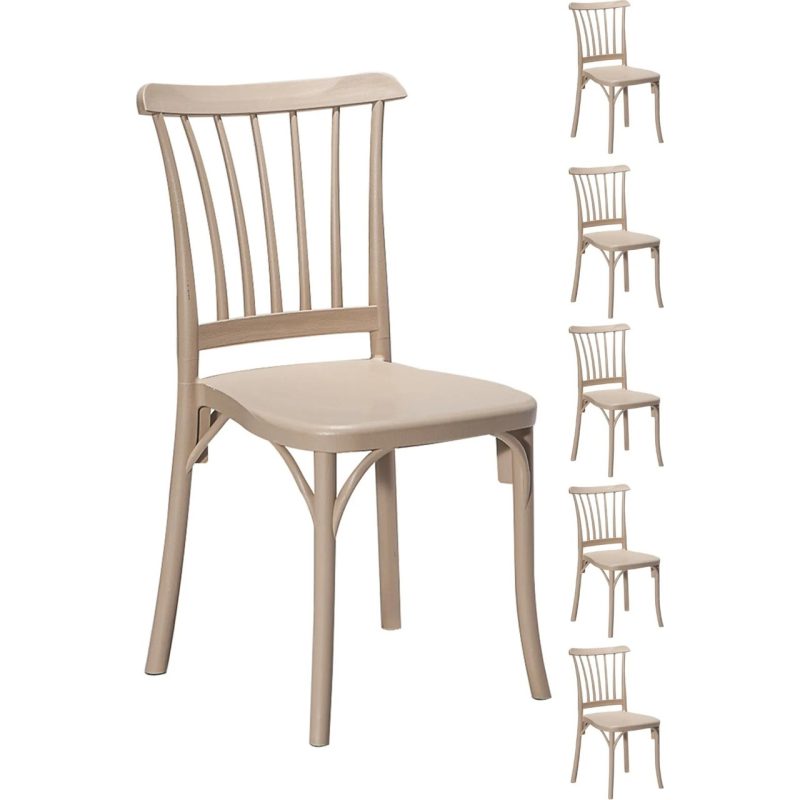 Sandalie 6 Adet Violet Cappucino Sandalye / Balkon-Bahçe-Mutfak