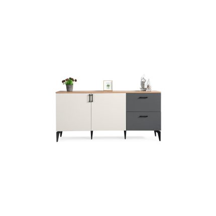 Sivas Gözde Mobilya Gökçe 2 Kapaklı 2 Çekmeceli Konsol Büfe 180X45X85.5