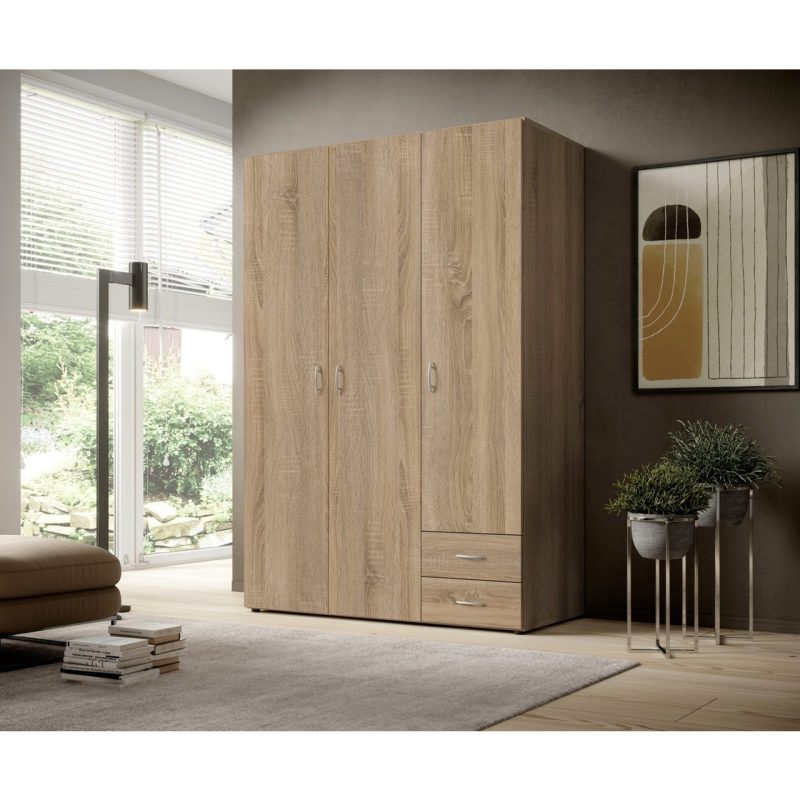 T Designo Ahu Giyinme Dolabı – Çok Amaçlı Dolap – Gardırop 120 Cm-3 Kapaklı-2 Çekmeceli
