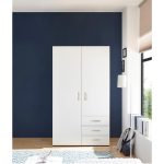 T Designo Akasya Giyinme Dolabı – Çok Amaçlı Dolap – Gardırop 100 Cm-2 Kapaklı-3 Çekmeceli