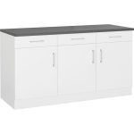 T Designo Tdesigno Aheste Mutfak Çekmeceli Alt Modül 180 cm Beyaz Tezgah Dahil TD-AHE-011