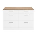 T Designo Tdesigno Ares Mutfak 6 Çekmeceli Alt Modül 120 cm Beyaz Tezgah Dahil