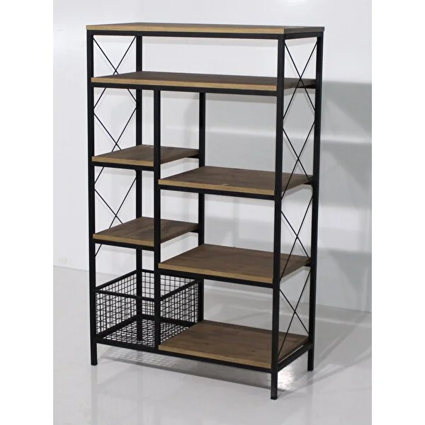 TREND KONSEPT Ahşap Raflı Metal Lüks Kiler
