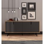 VM VERTEX MOBİLYA Latina Modern Konsol 180 cm Safir Meşe – Antrasit