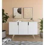 VM VERTEX MOBİLYA Verona 120 cm Konsol, Kahve Köşesi, Tv Ünitesi, Çok Amaçlı Ahşap Ayaklı Konsol