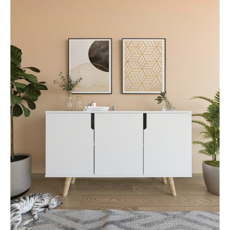 VM VERTEX MOBİLYA Verona 120 cm Konsol, Kahve Köşesi, Tv Ünitesi, Çok Amaçlı Ahşap Ayaklı Konsol