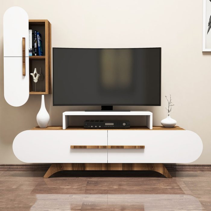 Variant Rose Duvar Raflı Tv Ünitesi Ceviz-Beyaz