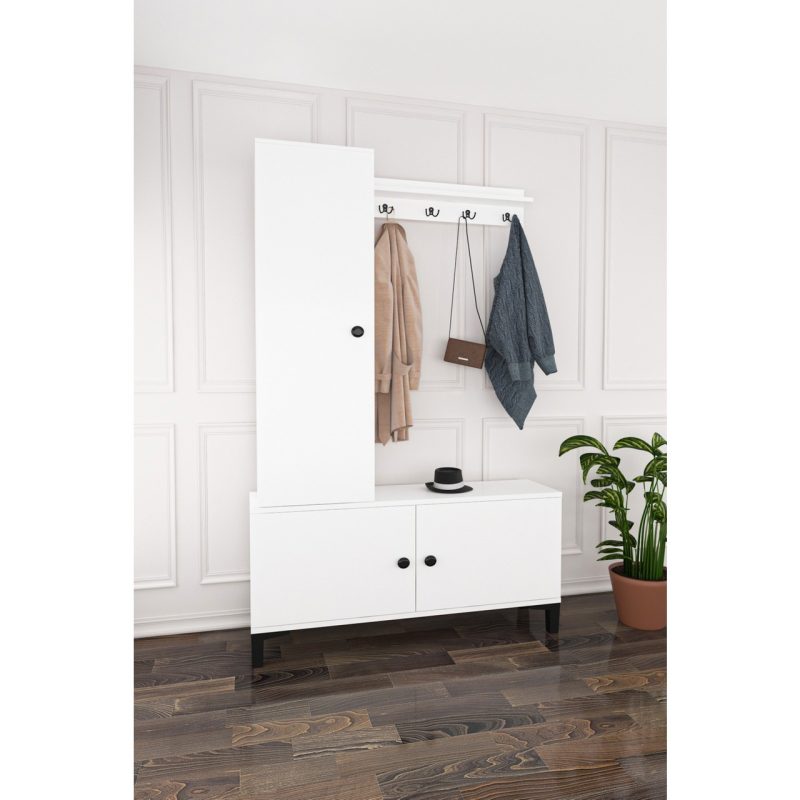 Wood House Bade Portmanto Beyaz