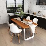 Woodesk Hayal Masif Tik Renk 140×70 Sandalyeli Masa Takımı CPT7329-140