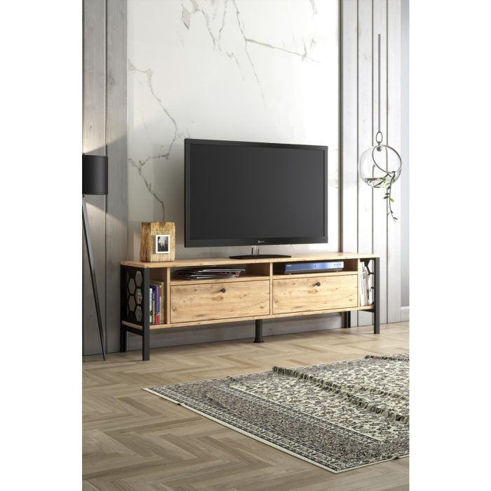 Wood’n Love Luna Tv Ünitesi – Atlantik Çam / Siyah