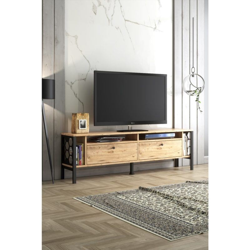 Wood’n Love Luna Tv Ünitesi – Atlantik Çam / Siyah