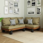Woodwork Antalya Ahşap Teak Camel Renk Sedir Köşe Takımı 190X120 cm