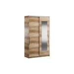 adore mobilya Elit Plus Aynalı Sürgülü Gardırop-Açık Ceviz (Tori) 120X207X52 cm (Gxyxd)